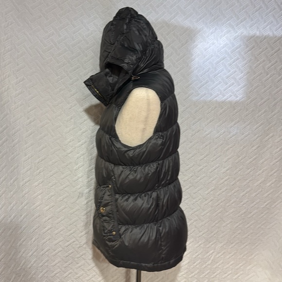 Michael Kors Dark Gray Medium Puffy Vest Detachable Hood - Picture 5 of 7